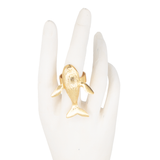ANILLO BALLENA DORADO BAÑO EN ORO