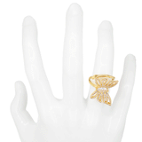 ANILLO EN RODIO MARIPOSA BLANCA