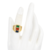 ANILLO MULTICOLOR BAÑO EN RODIO