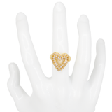 ANILLO SILUETA CORAZÓN EN RODIO