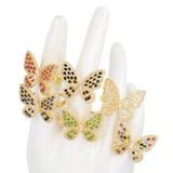ANILLO MARIPOSAS PEQUEÑAS BAÑO EN RODIO