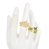 ANILLOS MARIPOSAS GRANDES BAÑO EN RODIO