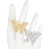 ANILLO MARIPOSA GRANDE  BAÑO EN RODIO