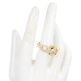 ANILLO LEOPARDO  CHUNKY BAÑO EN RODIO