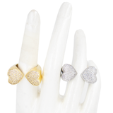 ANILLO CORAZÓN CIRCONADO DORADO CHUNKY BAÑO EN RODIO