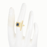 ANILLO CUADRADO BAÑO EN RODIO