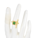 ANILLO CUADRADO BAÑO EN RODIO