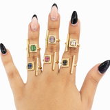 ANILLO CUADRADO BAÑO EN RODIO