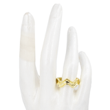 ANILLO ONDAS LISO BAÑO EN  RODIO