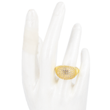 ANILLO CONCAVO CIRCONES BAÑO EN  RODIO