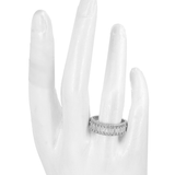 ANILLO CENTRO CRISTAL DORADO BAÑO EN RODIO