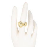 ANILLO DOBLE GOTA CHUNKY DORADO BAÑO EN RODIO
