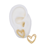 TOPO DOBLE CORAZON DORADO BAÑO EN RODIO
