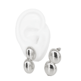 TOPO OVALOS DOBLES LISOS BAÑO EN RODIO CR-918