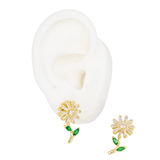 TOPO FLOR BLANCA VERDE PALITO GIRATORIO BAÑO EN RODIO