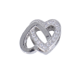 CHARM DIJE PANDORA CORAZÓN DOBLE PLATEADO EN RODIO