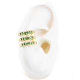 EARCUFF TRIPLE CIRCON BAÑO EN RODIO