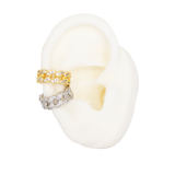 EARCUFF CADENA CIRCON BLANCO BAÑO EN RODIO