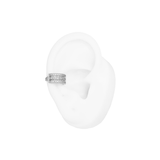 EARCUFF TRIPLE CIRCON DORADO BAÑO EN RODIO