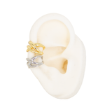 EARCUFF LISO ENLAZADO BAÑO EN RODIO