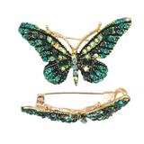 PIN MARIPOSA VERDE MURANO BAÑO EN RODIO