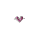 DIJE PULSERA CORAZÓN  PLATEADO BAÑO EN RODIO