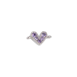 DIJE PULSERA CORAZÓN  PLATEADO BAÑO EN RODIO