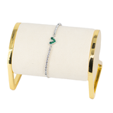 DIJE PULSERA CORAZÓN  PLATEADO BAÑO EN RODIO