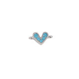 DIJE PULSERA CORAZÓN  PLATEADO BAÑO EN RODIO