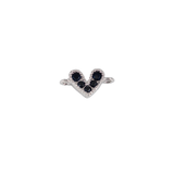 DIJE PULSERA CORAZÓN  PLATEADO BAÑO EN RODIO