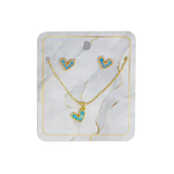 SET TOPOS + DIJE CORAZÓN BAÑO EN RODIO