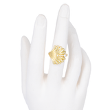 ANILLO CONCHA EMPERLADA BAÑO EN RODIO