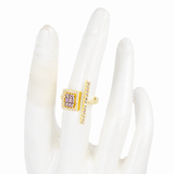 ANILLO CUADRADO BAÑO EN RODIO