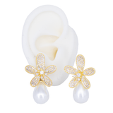 TOPO PERLA FLOR DORADO BAÑO EN RODIO