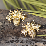 TOPO ABEJA EN PERLAS DORADO BAÑO DE ORO